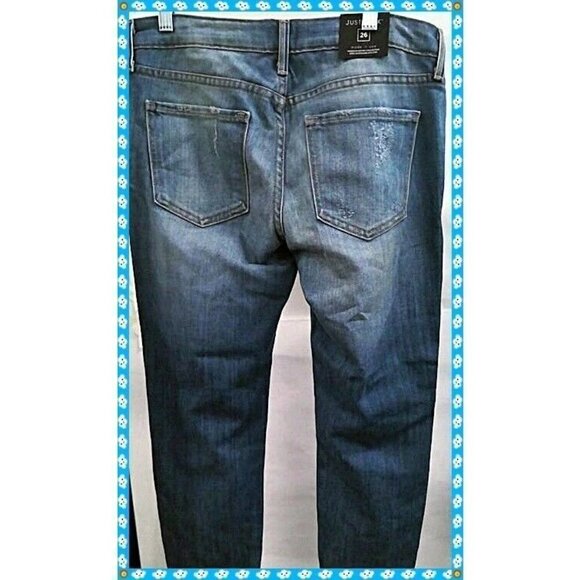 𝅺just Black Jeans 26 Distressed Destroyed Raw Cuff - Picture 2 of 8